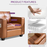 Modern Chaise Lounge Chair and Ottoman — Leather