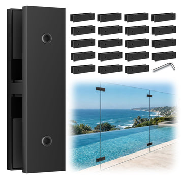 20 Pack 180° Railing Glass to Glass Clamp for 3/8"-1/2" Glass