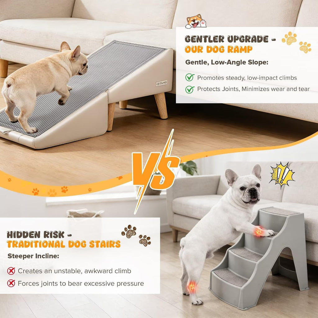 Dog Stairs for Small Dogs 16" H - Upgraded Non-Slip Dog Ramp for Couch