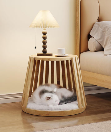 Cat Beds for Indoor Cats, Kitten Bedside Bed, Multifunctional Cat House, Can be Used as a Bedside Table, End Table or