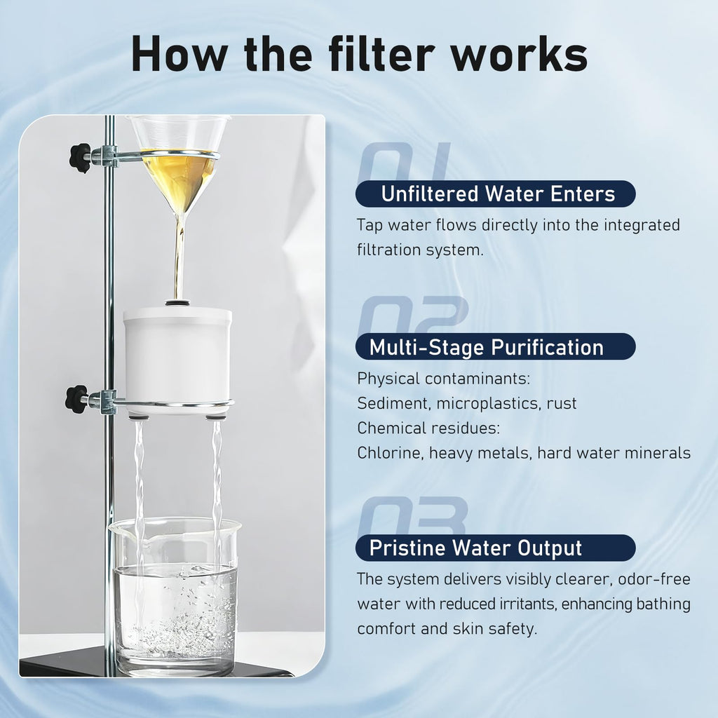 Filtered Shower Head with Handheld, High Pressure Rain Shower Head Combo with Filters, 10 Sprays Hand held Showerhead