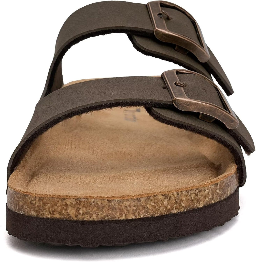 Kids Sandals Boys Girls Slide Summer Non-slip Cork Glitter Toddler Slippers with Adjustable Straps for Indoor &
