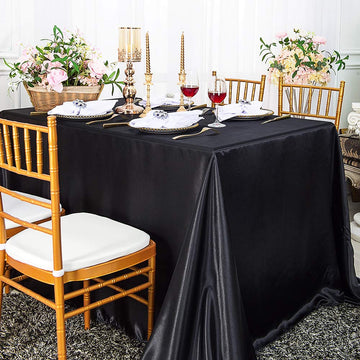 90" x 132" Rectangular Seamless Satin tablecloths Table Cover Linens for Restaurant Kitchen Dining Wedding Party