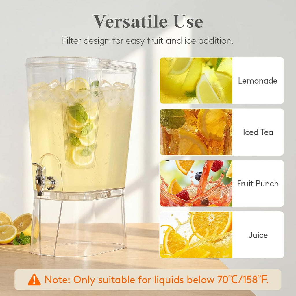 2 Gal Drink Dispenser with Leak-Proof Spigot & Fruit Infuser