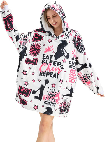 Cheerleader Gifts, Wearable Blanket Hoodie, Oversized Hooded Blankets | Cheerleading Gift, Coach, Cheer Sweatshirt