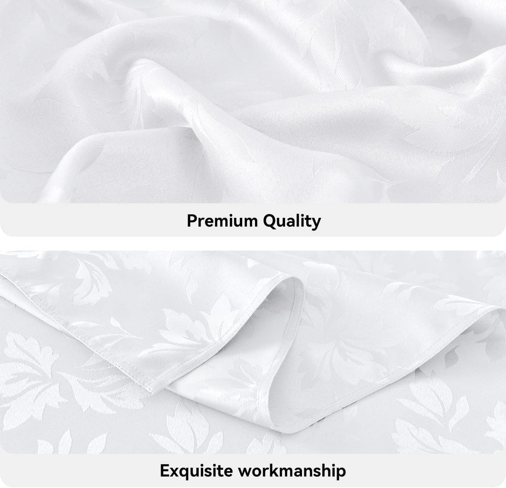 Jacquard Rectangle Tablecloth - Waterproof Damask Floral Pattern Decorative Table Cloths Heavy Weigh