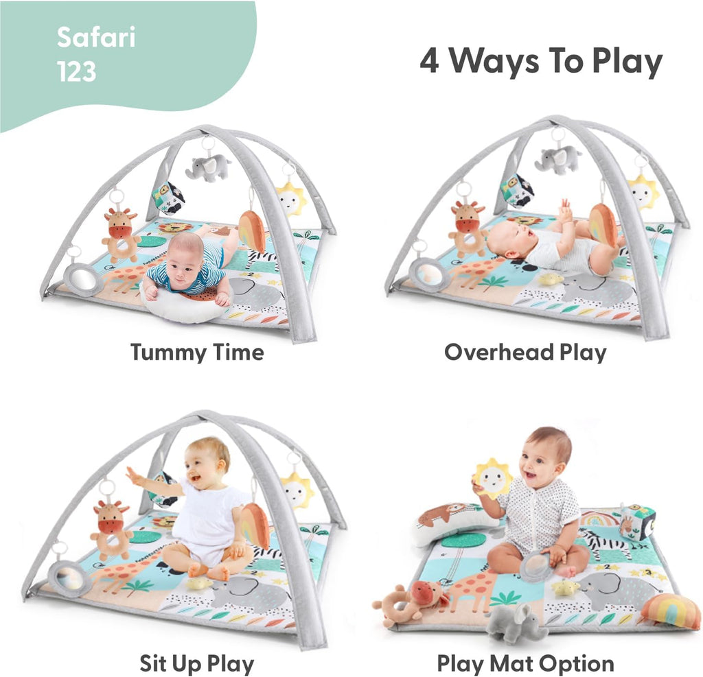 Unisex Baby Play Gym & in-1 Play Mat - Playmat Baby Toys 0-6, 6-12 Months Tummy Time Mat with Hanging Toys, Soft