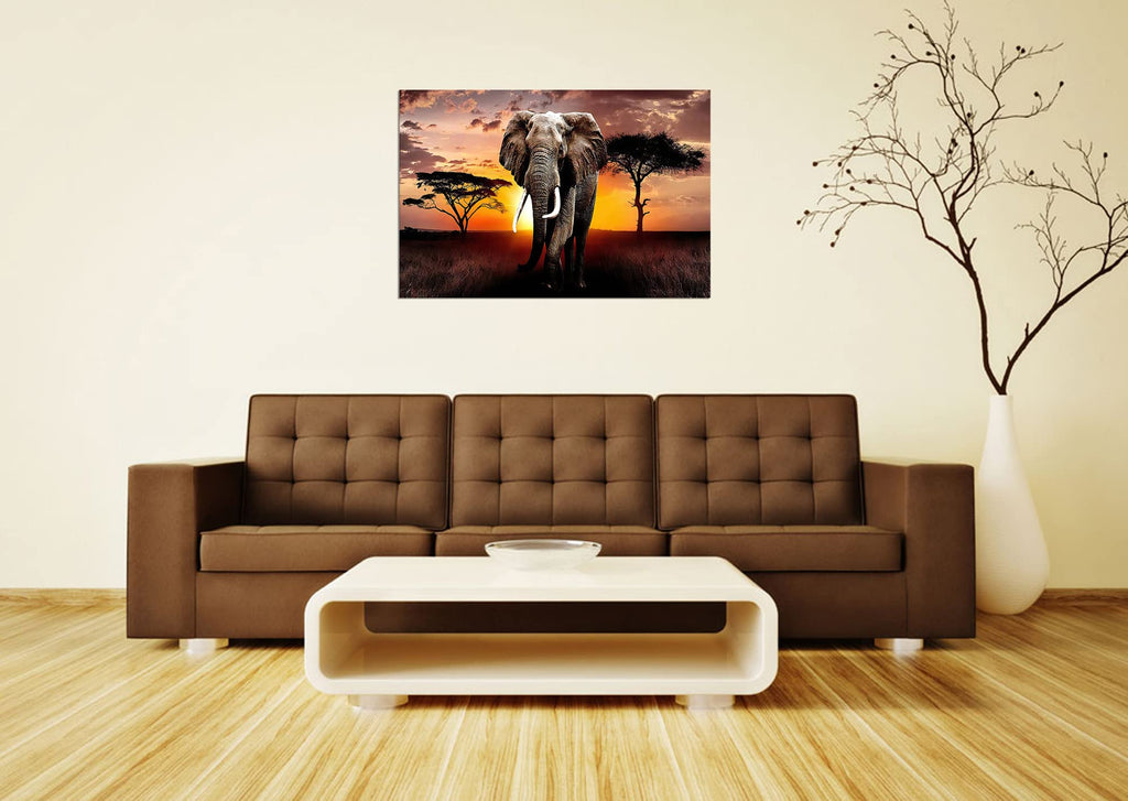 Canvas Wall Art Elephant Picture African Wild Animals Artwork Painting Print Bedroom Kitchen Home and Office