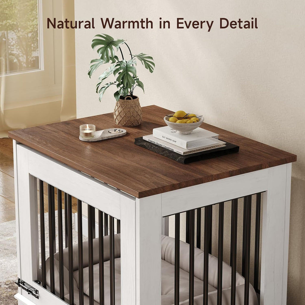 27 Inch Flip-Up Door Dog Crate Furniture for Small Dogs