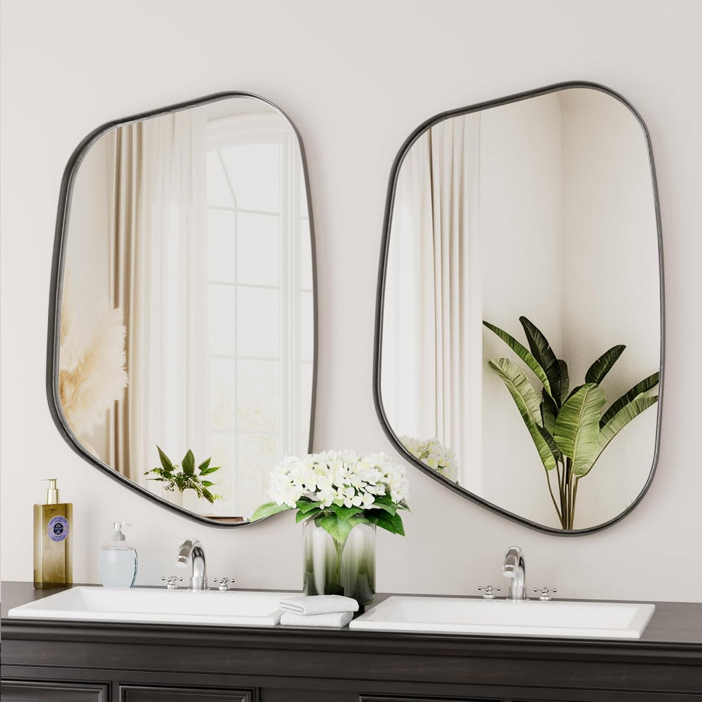 Irregular Wall Mirror 22"x30" Bathroom Mirrors Asymmetrical Artistic Decorative Bedroom Bathroom Hallway Entryway