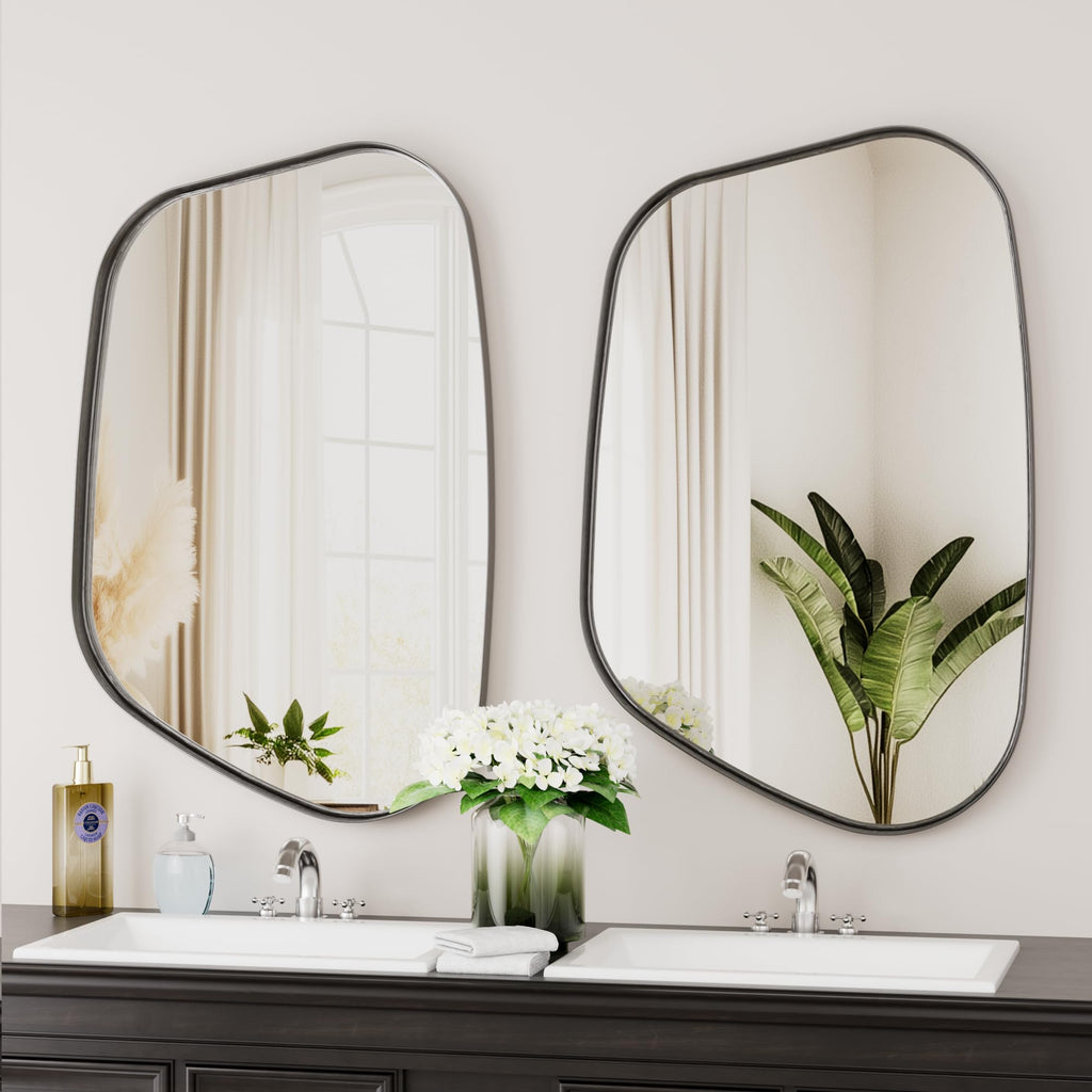 Irregular Wall Mirror 26"x40" Bathroom Mirrors Asymmetrical Artistic Decorative Bedroom Bathroom Hallway