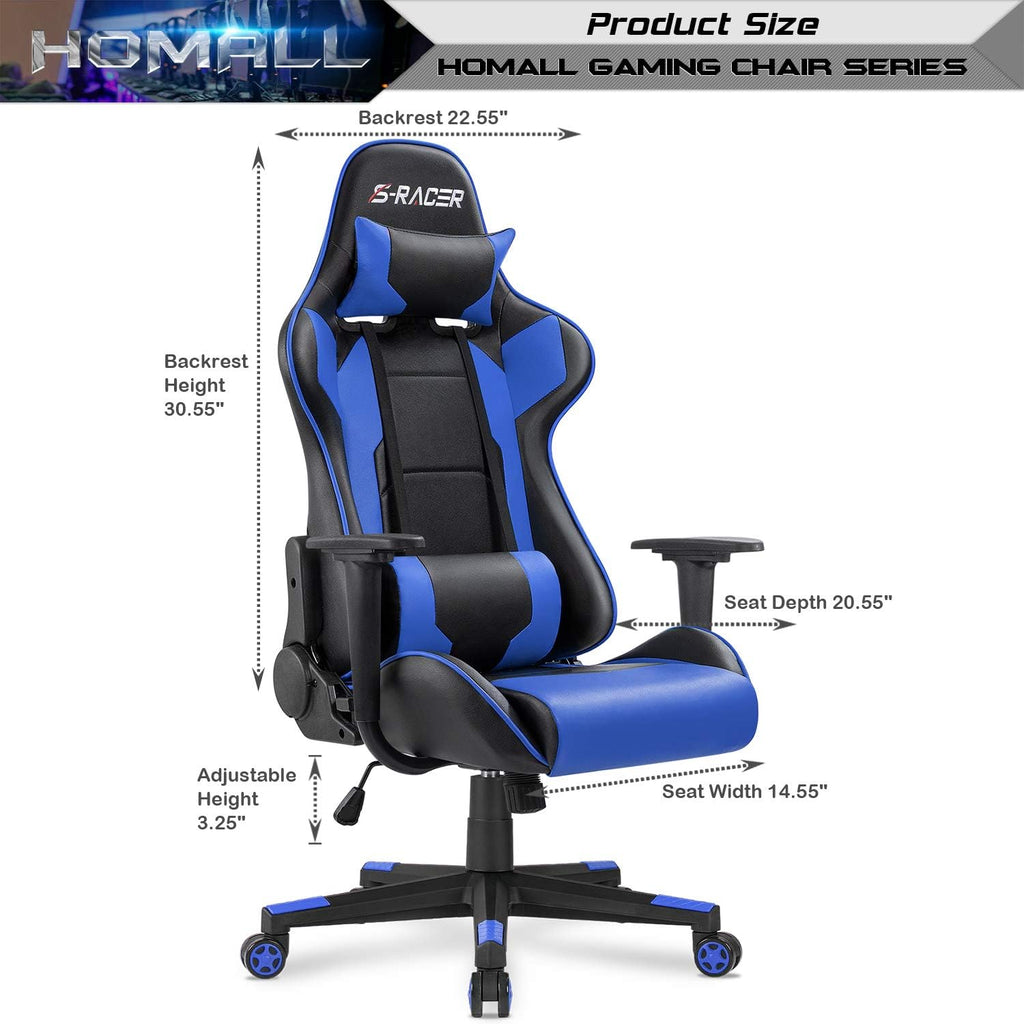 Gaming Chair, Office Chair High Back Computer Chair Leather Desk Chair Racing Executive Ergonomic Adjustable Swivel
