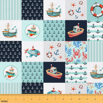 Nautical Themed Fabric by The Yard Soft 10 Yards