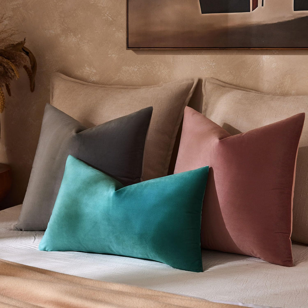 22x22 Decorative Velvet Throw Pillow Covers Set of 2, Jam