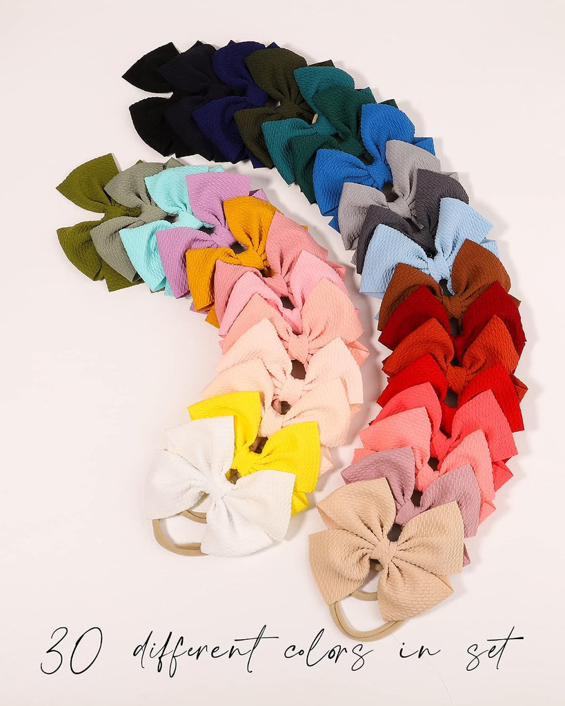 30pcs Baby Girls Hair Bows Headband, Bows for Baby Girls