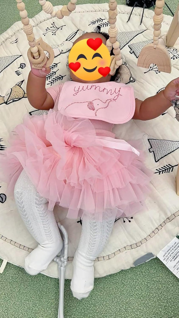 Toddler Tutu Skirt for Baby Girl with Diaper Cover, Soft Baby Tutu Dress with Flower Headband