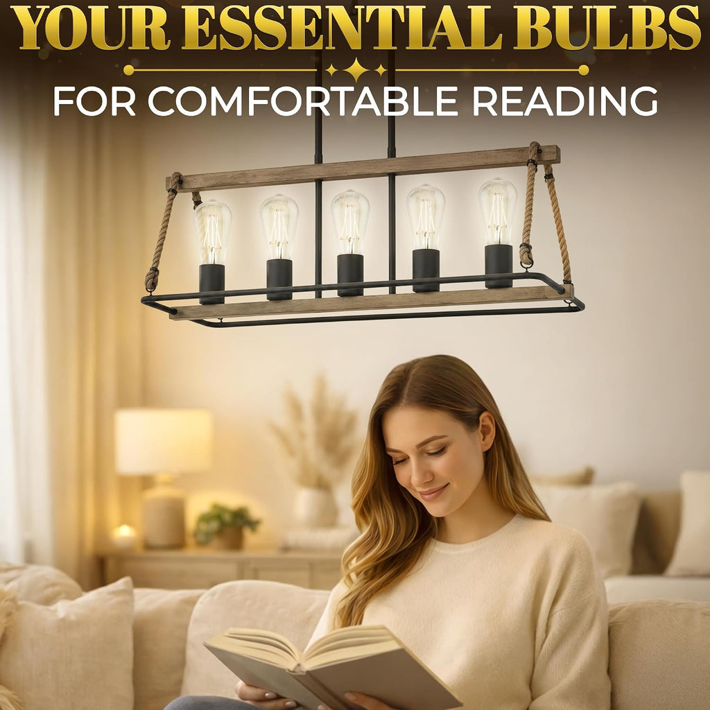 12 Pack Edison Bulbs 60 Watt Equivalent, E26 LED ST58 ST19