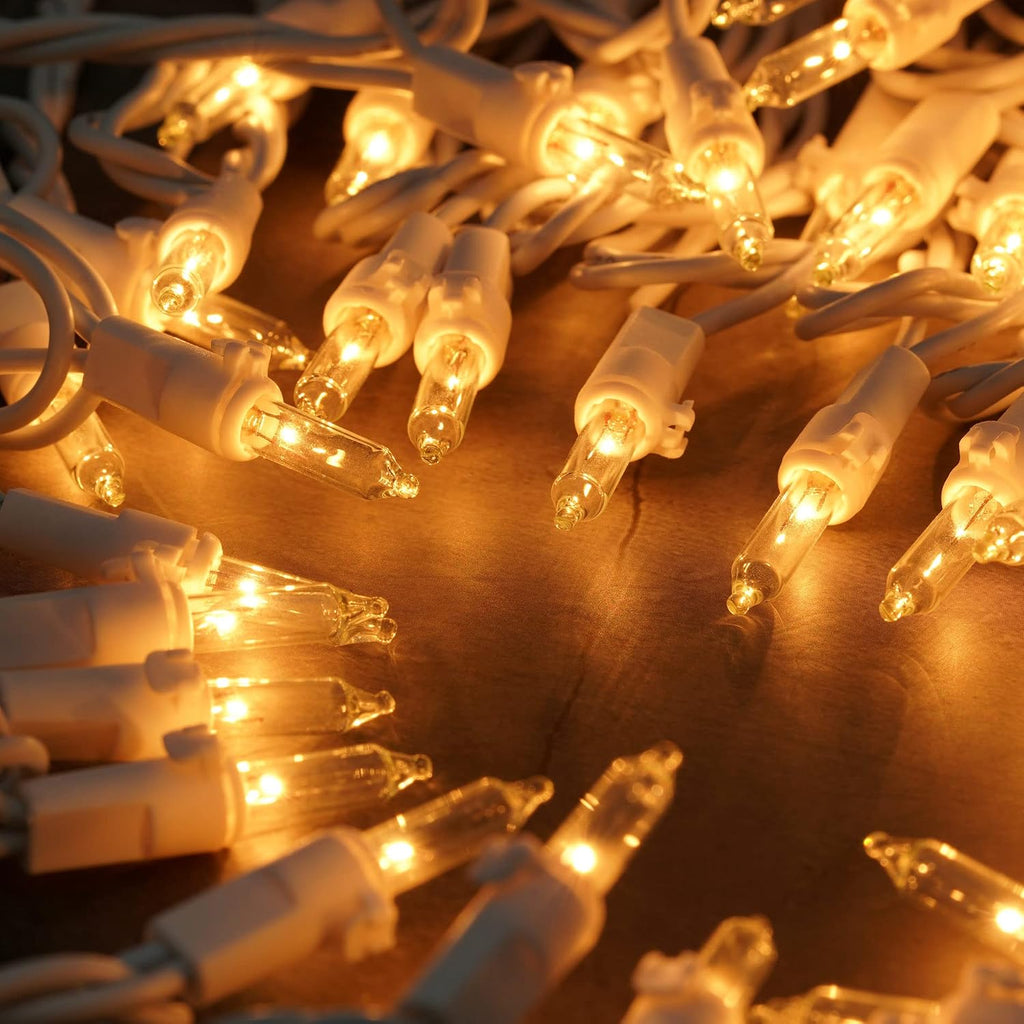 200 Clear Christmas String Lights, 2-Set 33 ft 100 ct White Wire