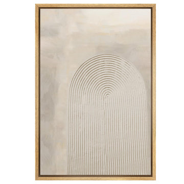 Framed Canvas Print Wall Art White Geometric Paint Strokes Abstract Shapes Illustrations Modern Art Decorative Rustic