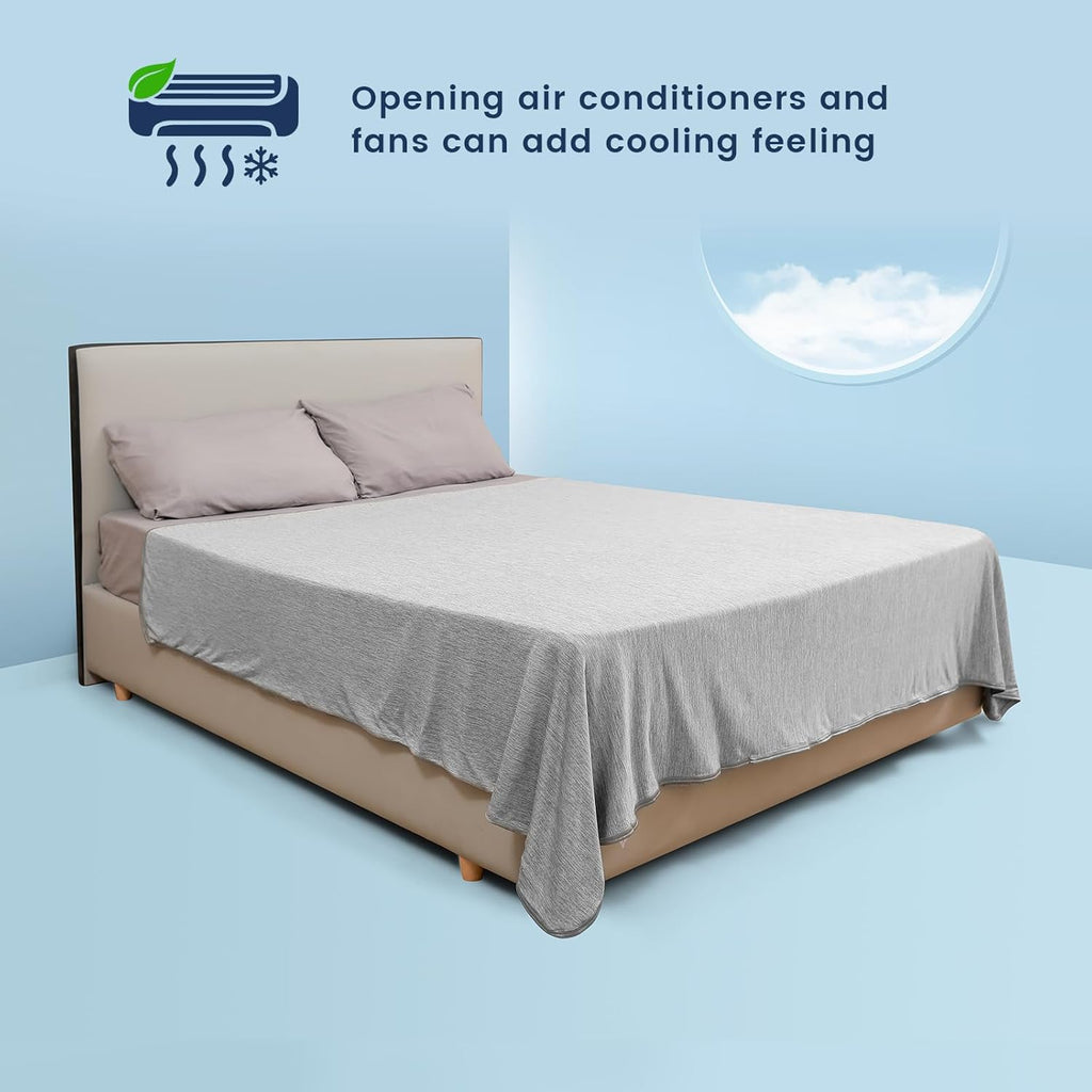 Cooling Blanket for Hot Sleepers, Twin Size, Grey 59x79 inch | Summer Lightweight Breathable Throw for Night Sweats