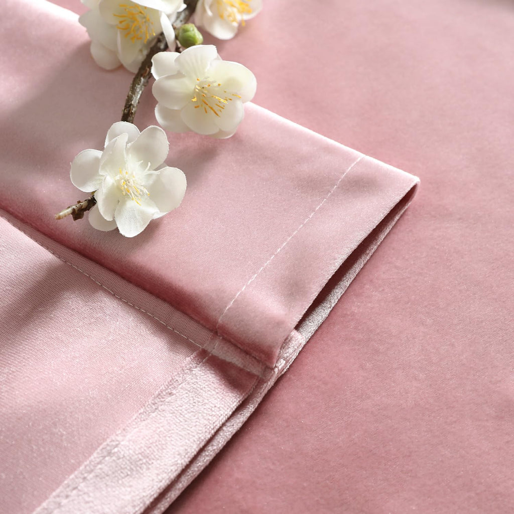 Solid Pink Waterfall Valance with Luxury Tassels, Rod Pocket Elegant Velvet Swag Valance, European Style Window
