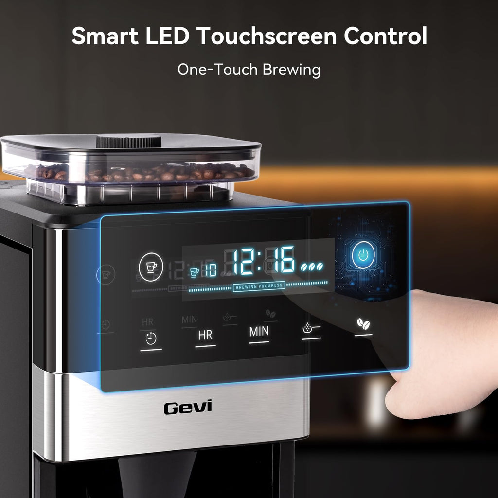 10-Cup Grind & Brew Coffee Maker, Touch Screen, Programmable Brew