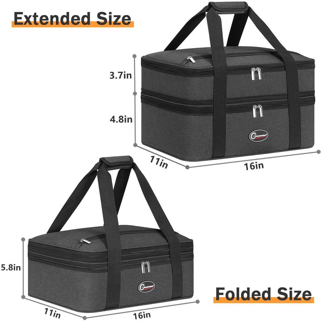 Insulated Double Decker Casserole Carrier, Lasagna Lugger Tote