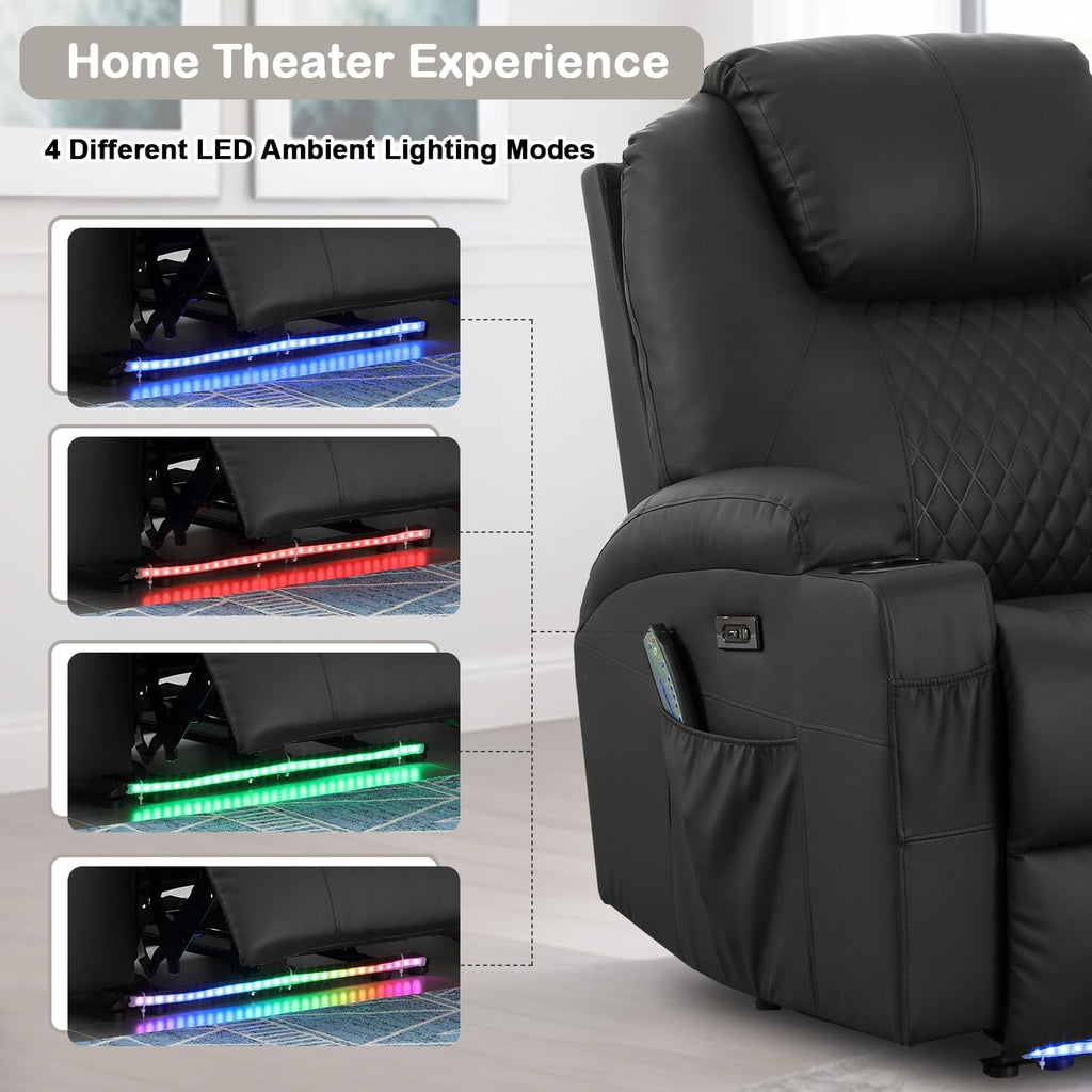 Power Recliner Chair with Heat and Massage for Adults