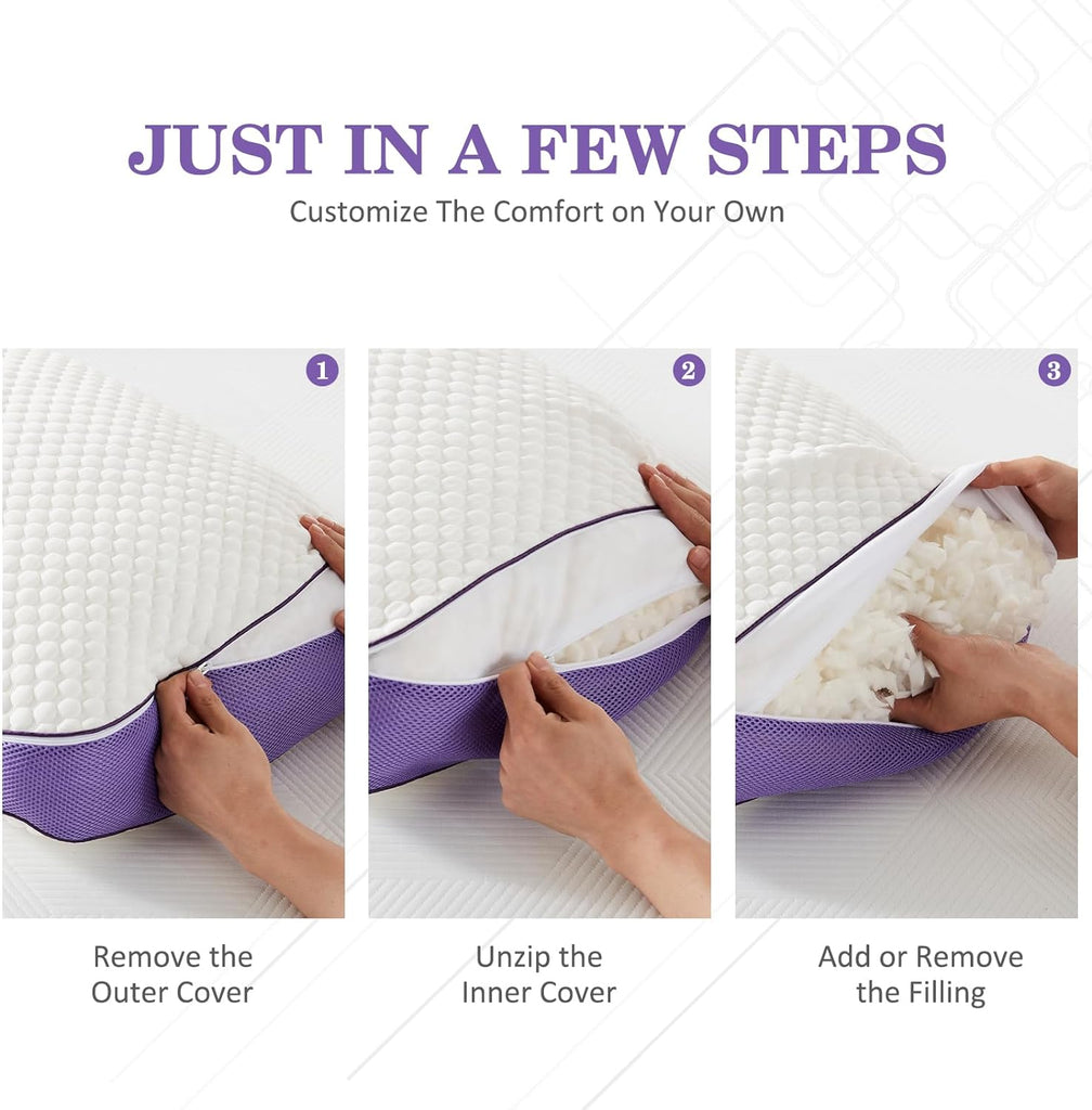 Cooling Adjustable Shredded Memory Foam Body Pillow, 20x52, 1 Pack | Adjustable fill and a cooling washable cover
