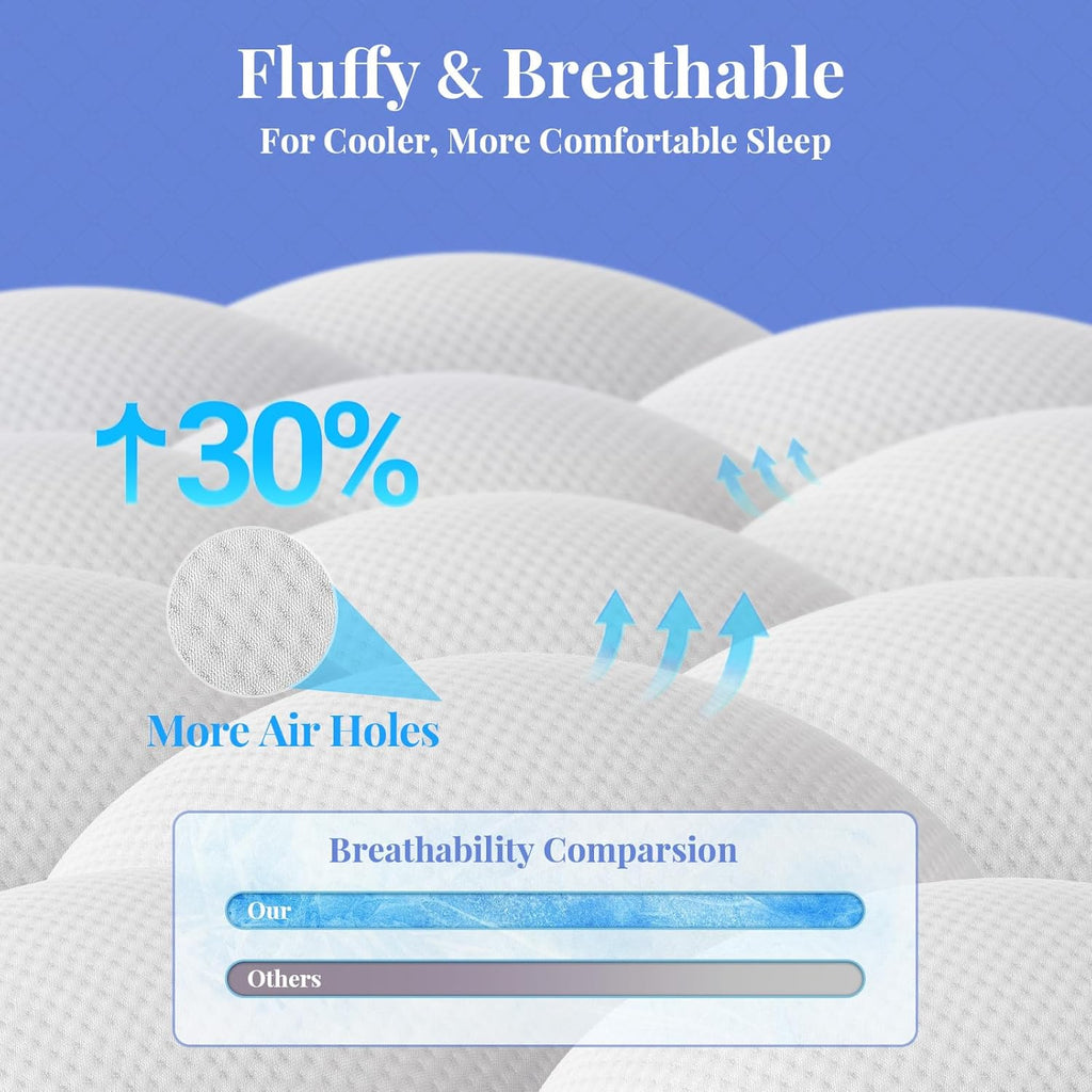 Cooling 4 Inch Full Size Dual Layer Mattress Topper, 2 Inch Gel Memory Foam, 2 Inch Soft Pillow Top Pad, Bedroom