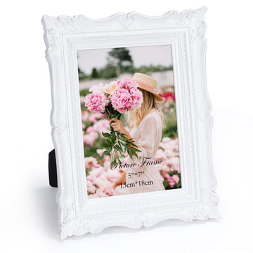 5x7 White Vintage Picture Frame