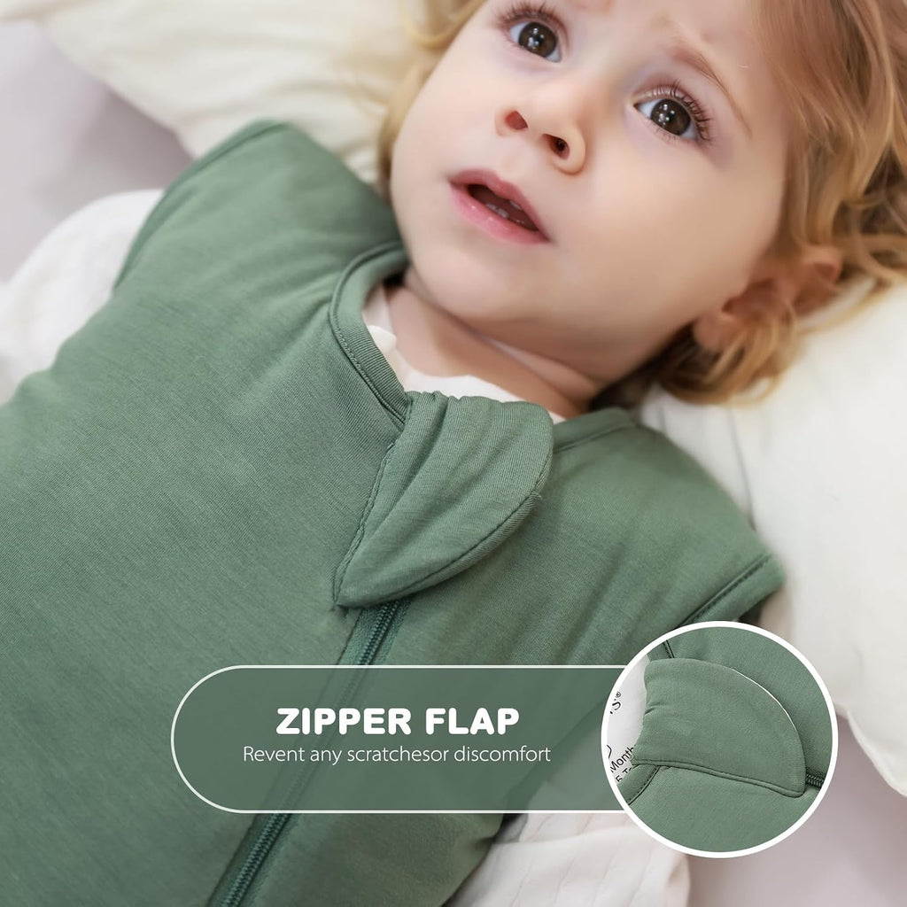 Unisex Rayon Made from Bamboo Sleep Sack with Way Zipper,2.5 Tog Baby Winter Sleep Sack (Dark Green, )