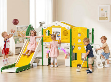 10 in 1 Toddler Slide for Toddlers Aged 1-3 Indoor Playset Green