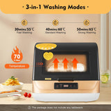 Countertop Dishwasher, 800W 110V Mini Dishwashers with 3 Washing Programs & 360° Spray