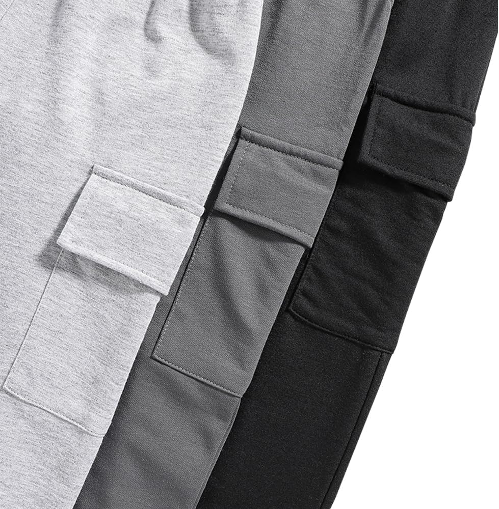 Boys Casual Pants-Solid Color Soft Trousers-Toddler Boys 3 Pack Sweatpants Set