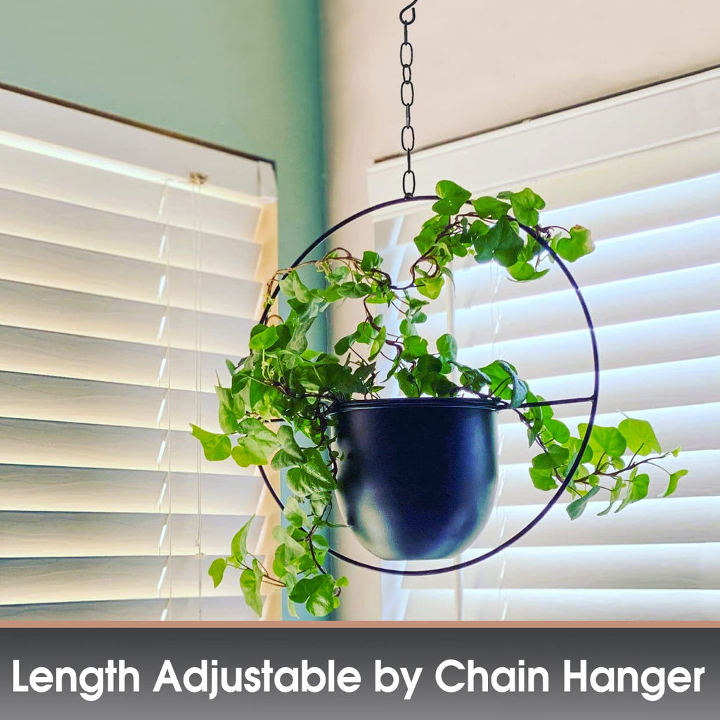2 Pack Hanging Planter with 5.5" Pot, Metal Hanging Plant Holder