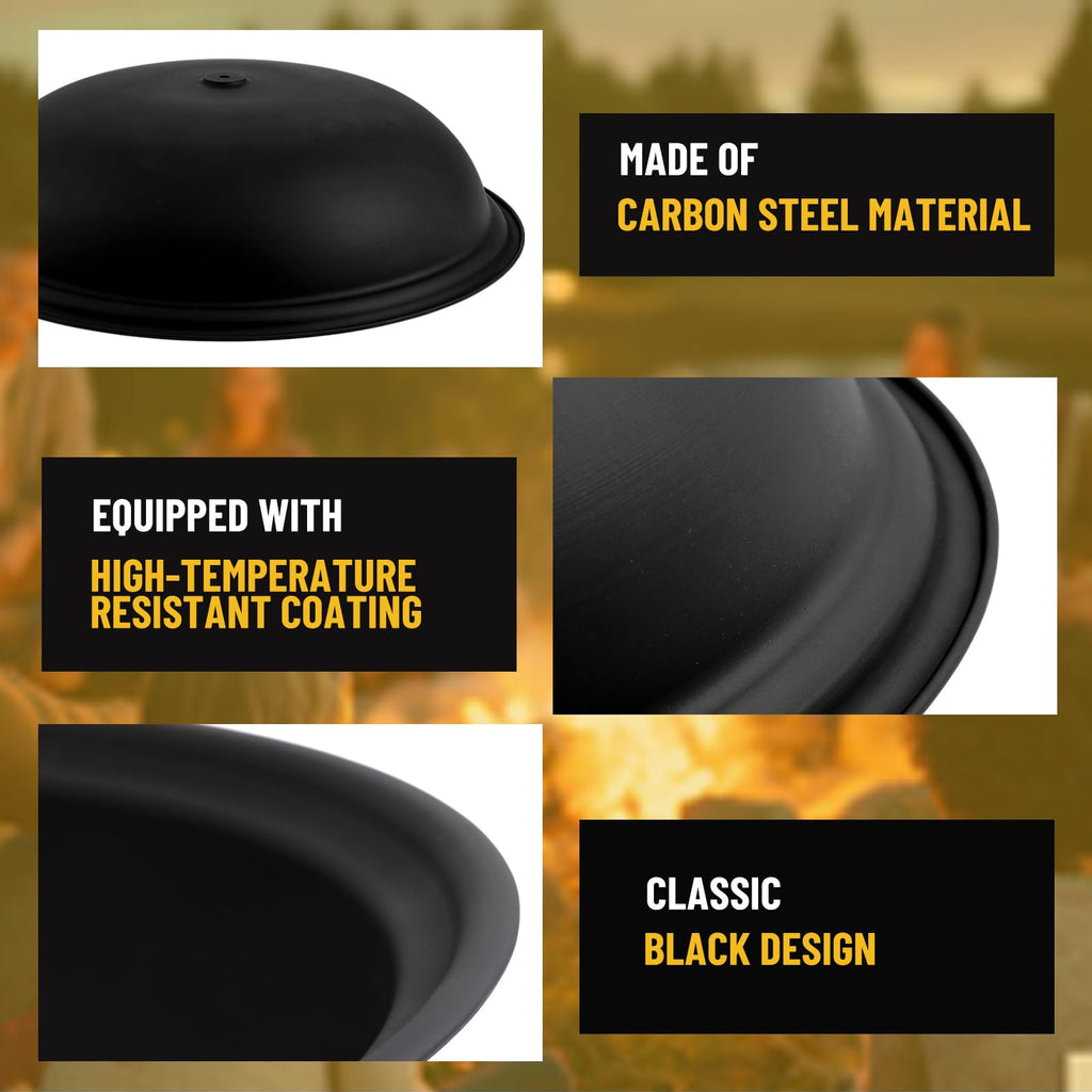 2 Pcs 23Inch Outdoor Fire Pit Bowl Replacement Insert, Carbon Steel
