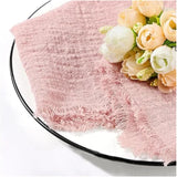 Linen Napkins 12pcs Washed Cotton and Linen Tasseled Edge Napkin Tablecloth Japanese Pleated Tea Tow