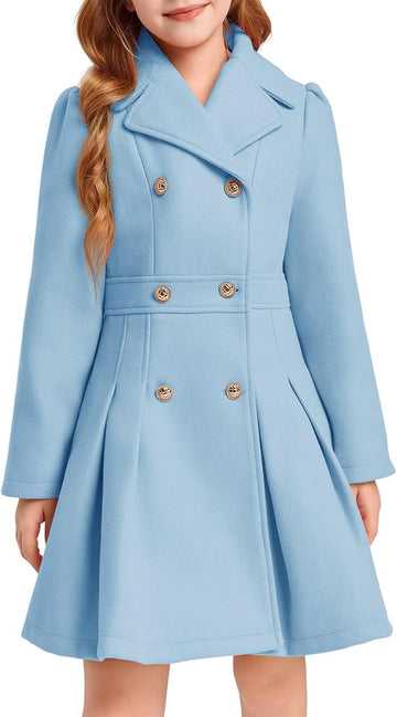 Girls Winter Dress Coat Butron Peacoat Double Breasted Ourwear