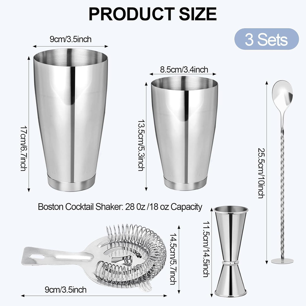 Cocktail Shaker Set,Boston Shaker Drink Shaker Bartending Kit - Set of 15