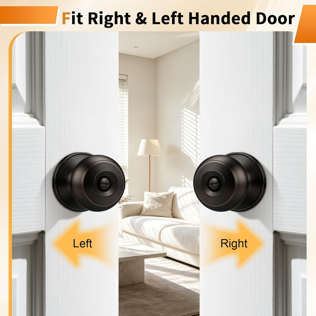 Privacy Door Knob Bed Bathroom Interior Door Handle Lock Oil Rubbed Bronze