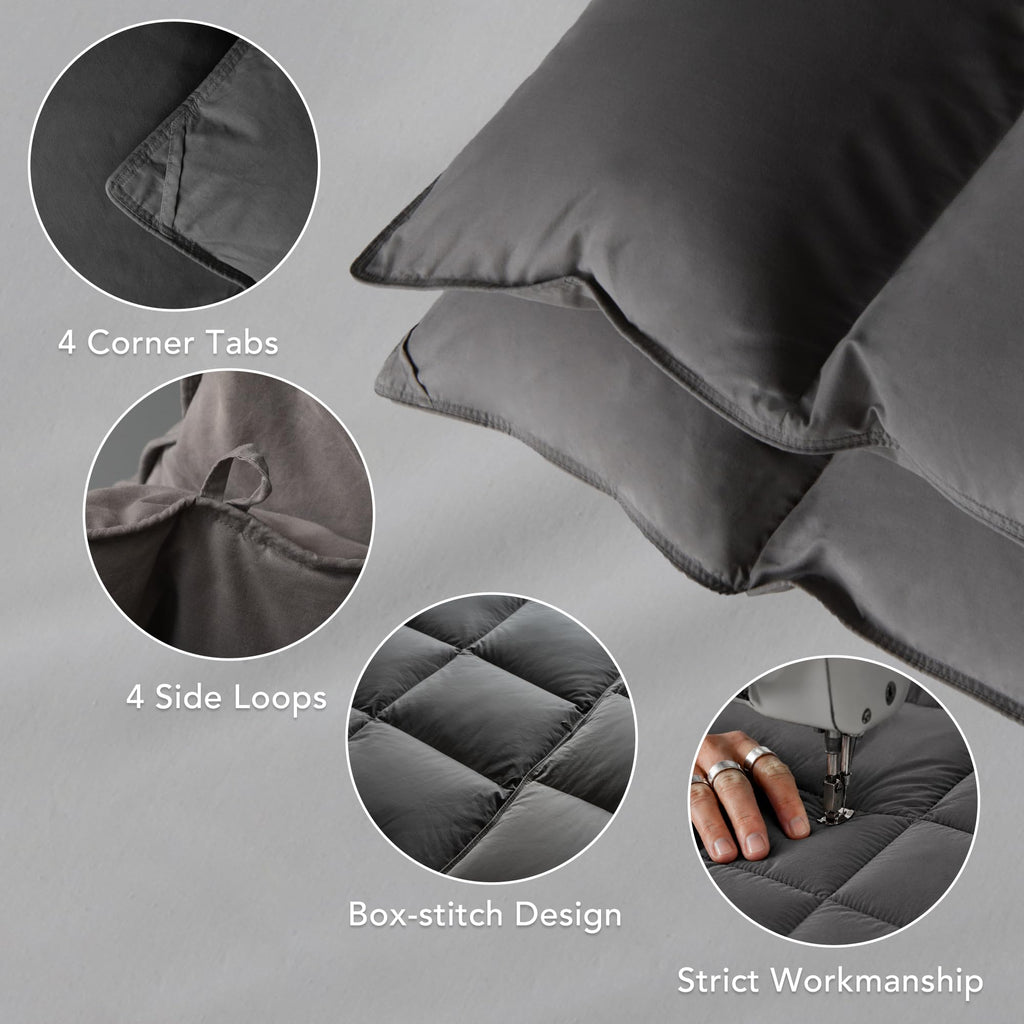 Down Comforter Duvet Insert, Queen, Grey