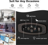 Power Recliner Loveseat Sofa with Console for Living Room, Home Theater Seating Seats with 4 Colors Ambient Lighting