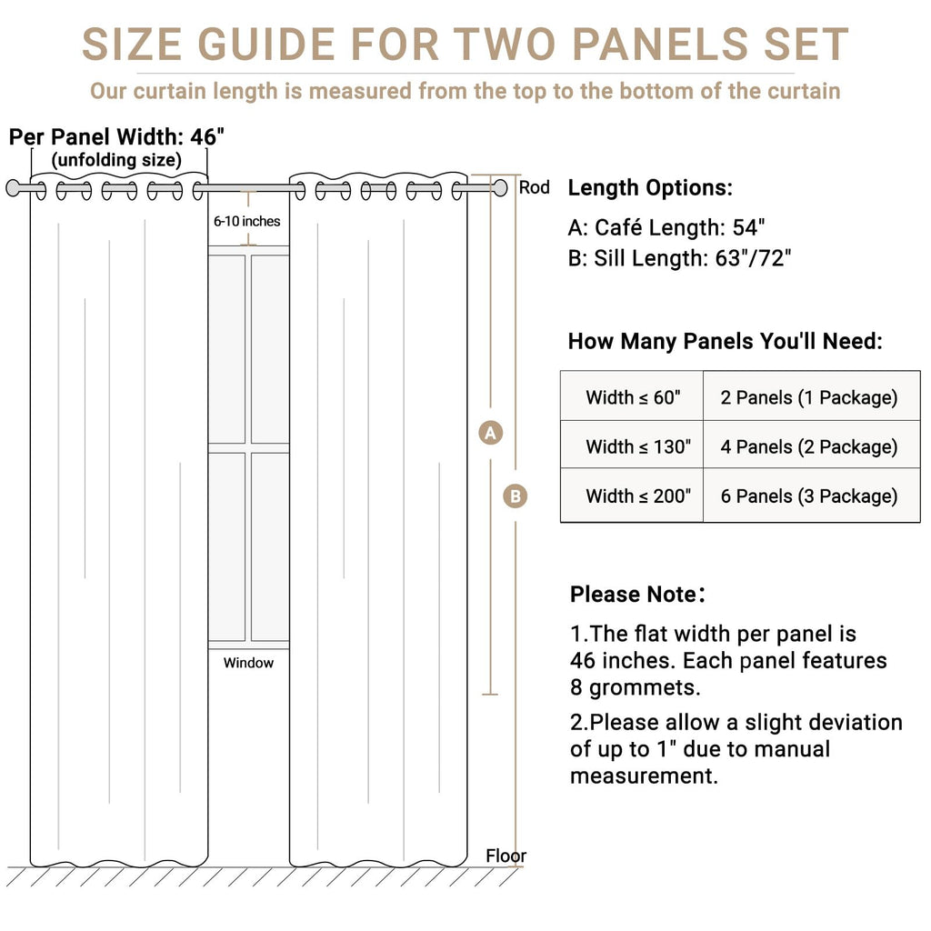 Blackout Linen Curtains 63 Inch Long 2 Panels Set, Sage Green