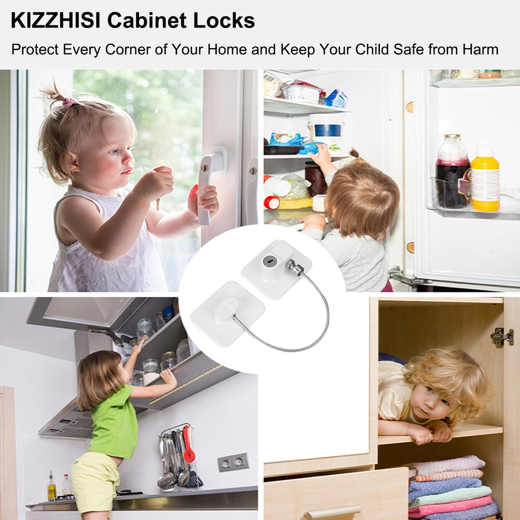 Refrigerator Lock with Keys 2 Pack, Fridge Locks for Kids
