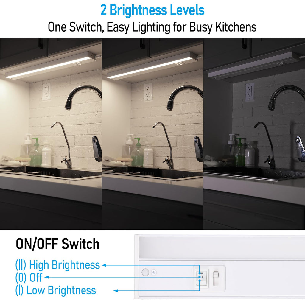 22 Inch 5CCT LED Under Cabinet Lighting Aluminum, White
