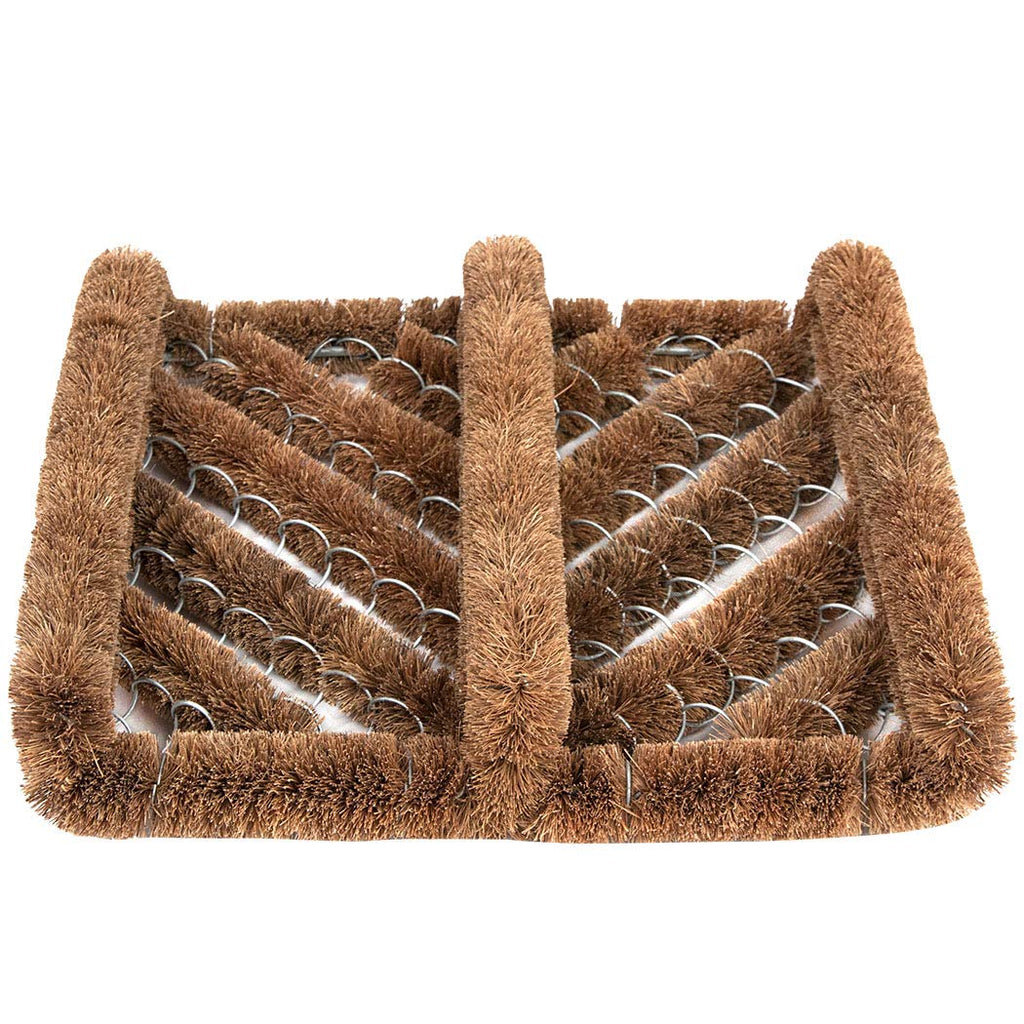 Natural Coir Boot Scraper Door Mat - 13 x 12 inch