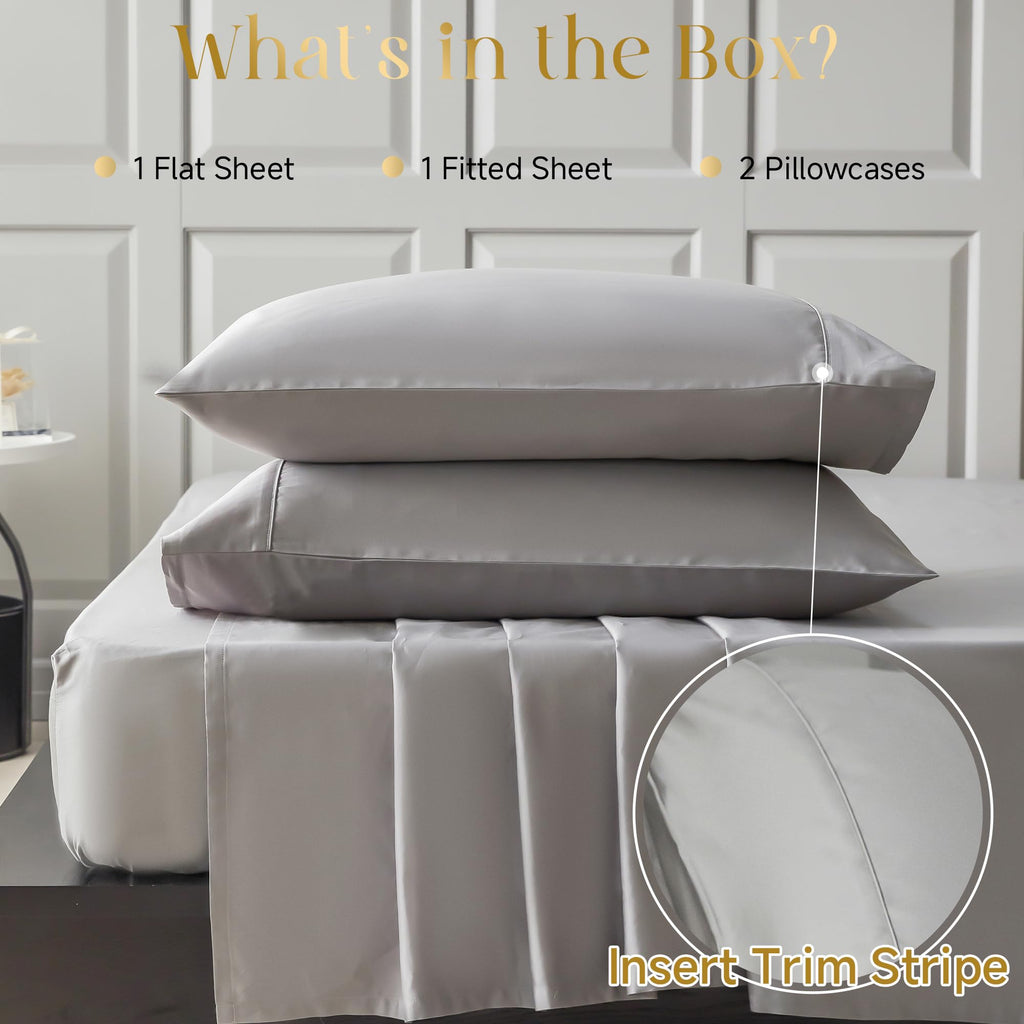 100% Supima Cotton 600 Thread Count Sheets-4 Pc Long Staple Pure Soft Sateen Weave Set-16" Deep Pocket Cooling