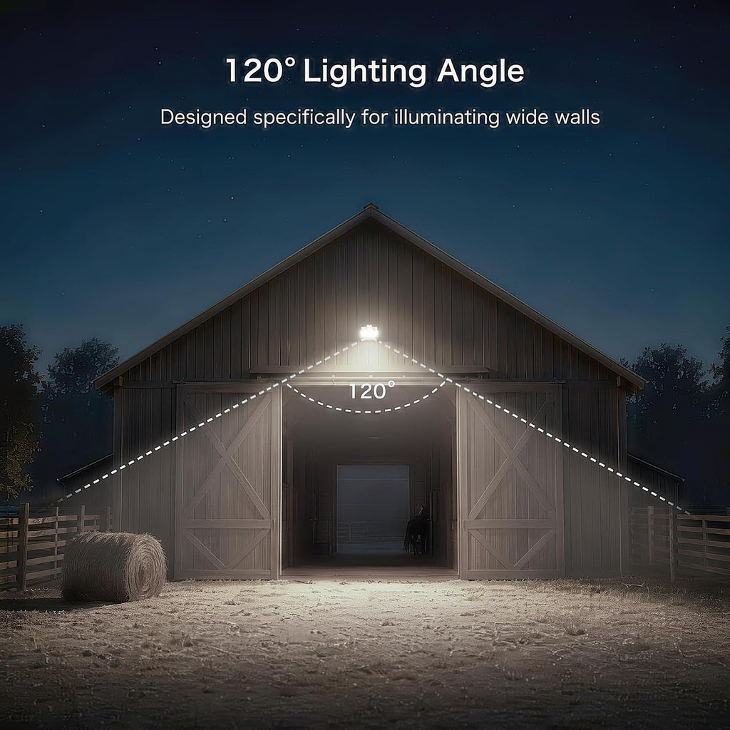 55W 6600LM LED Barn Light, 5000K, ETL Listed, Silver, 1 Pack | Dusk to Dawn Outdoor Security Light, 120V