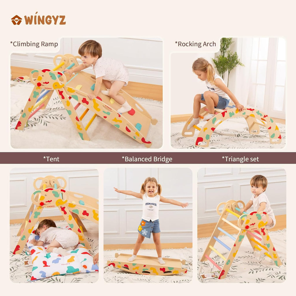 Triangle Set, Montessori in-1 Climbing Set with Cushion